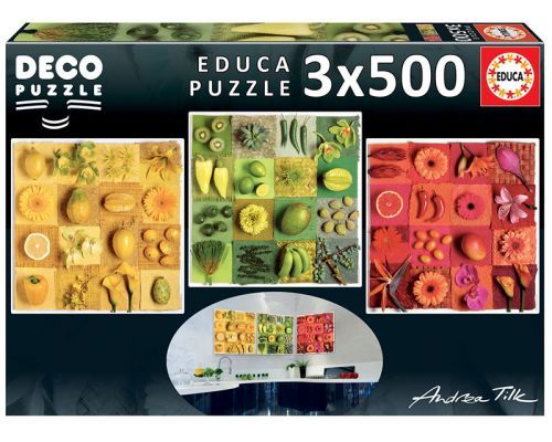 PUZZLE EXOTIC FRUITS  AND FLOWERS 3*500P