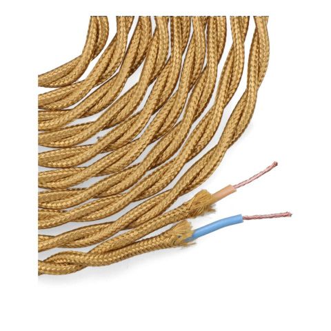 CABLE TEXTIL TRENZADO H03VV-F 2 x 0,75 mm² ORO OSC