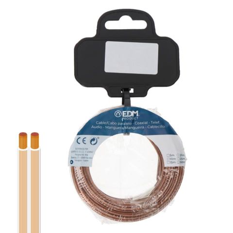 CABLE PARALELO 2x0,75mm TRANSPARENTE 5m