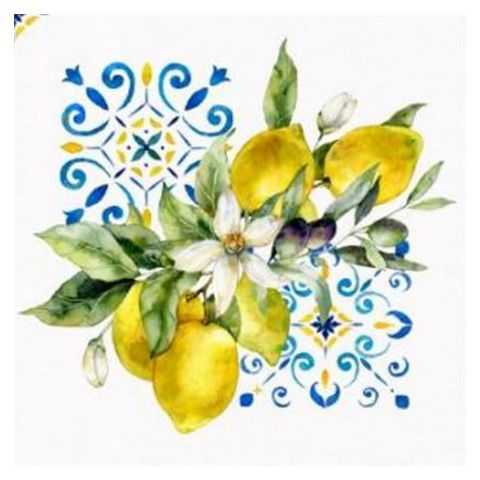 SERVILLETA AZULEJO LIMON 1UD