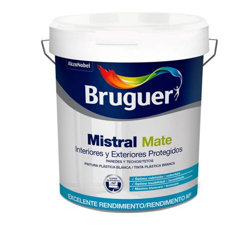 PINTURA PLAS. BLANCA MATE MISTRAL INT/EX 15L BRUGE