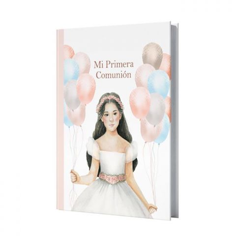 LIBRO COMUNION NIÑA GLOBOS